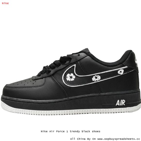 Nike Air Force 1 trendy black shoes