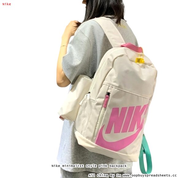 Nike minimalist style pink backpack