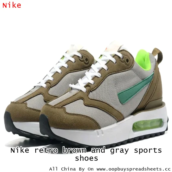 Nike retro brown and gray sports shoes