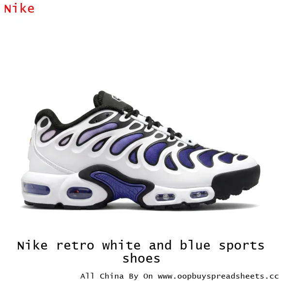 Nike retro white and blue sports shoes