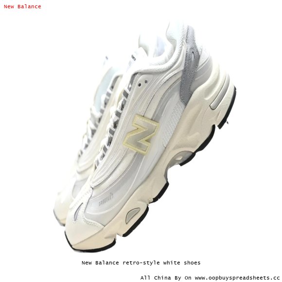 New Balance retro-style white shoes