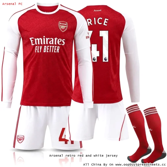 Arsenal retro red and white jersey