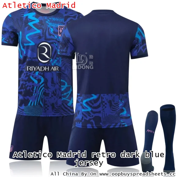 Atletico Madrid retro dark blue jersey