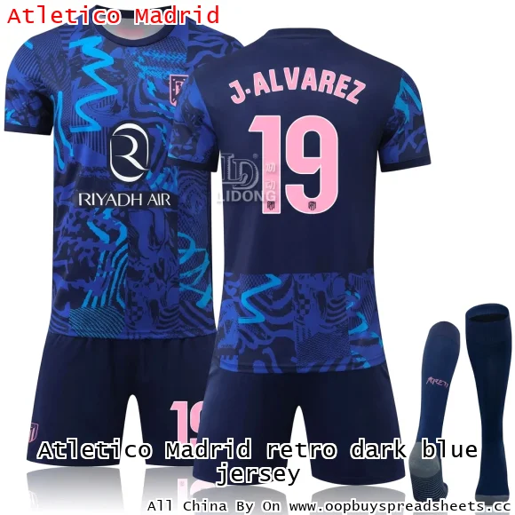 Atletico Madrid retro dark blue jersey