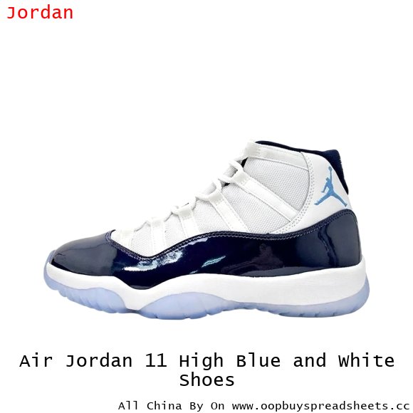 Air Jordan 11 High Blue and White Shoes