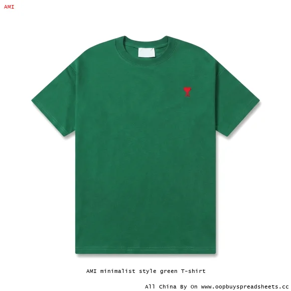 AMI minimalist style green T-shirt