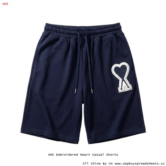 AMI Embroidered Heart Casual Shorts