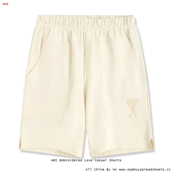 AMI Embroidered Love Casual Shorts