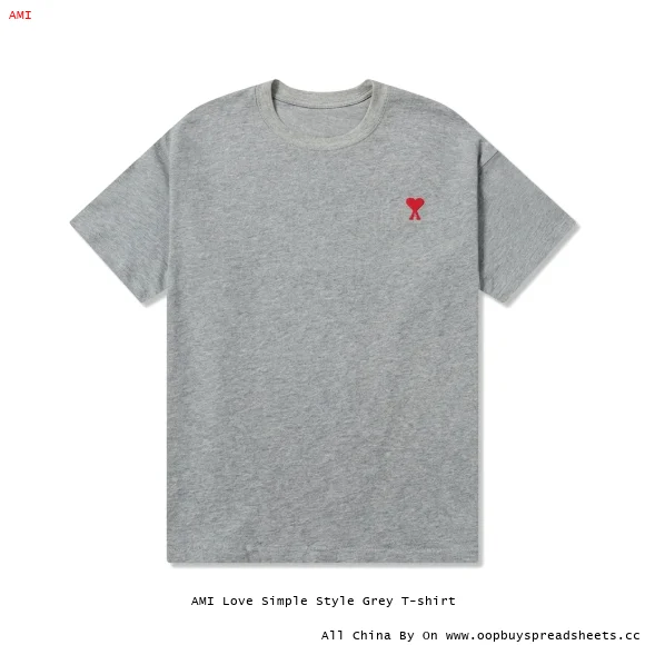 AMI Love Simple Style Grey T-shirt