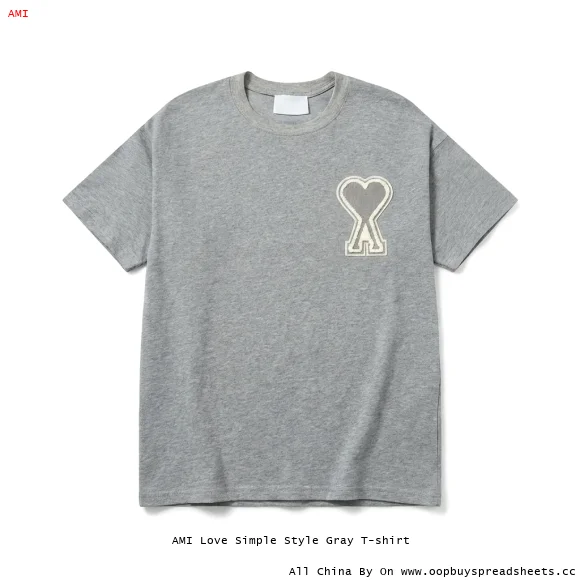 AMI Love Simple Style Gray T-shirt