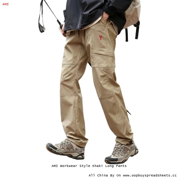AMI Workwear Style Khaki Long Pants