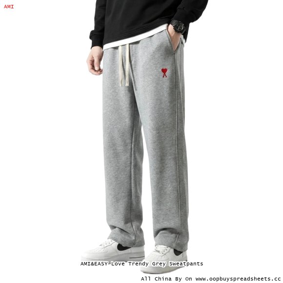 AMI&EASY Love Trendy Grey Sweatpants