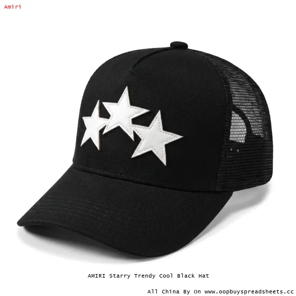 AMIRI Starry Trendy Cool Black Hat