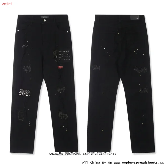 AMIRI Rivet Punk Style Black Pants