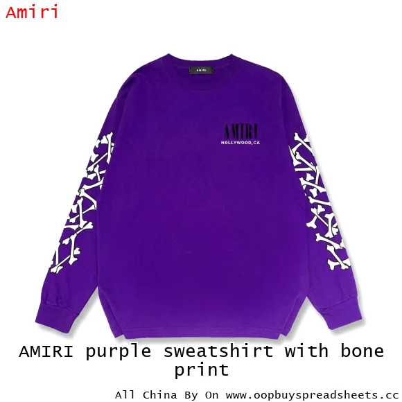 AMIRI purple sweatshirt with bone print