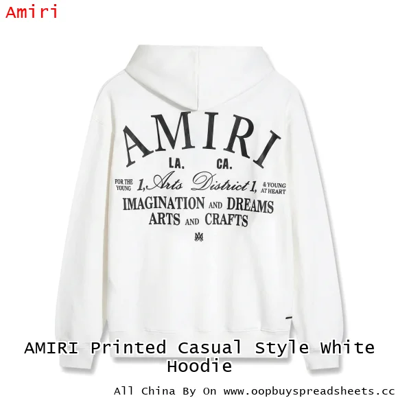 AMIRI Printed Casual Style White Hoodie
