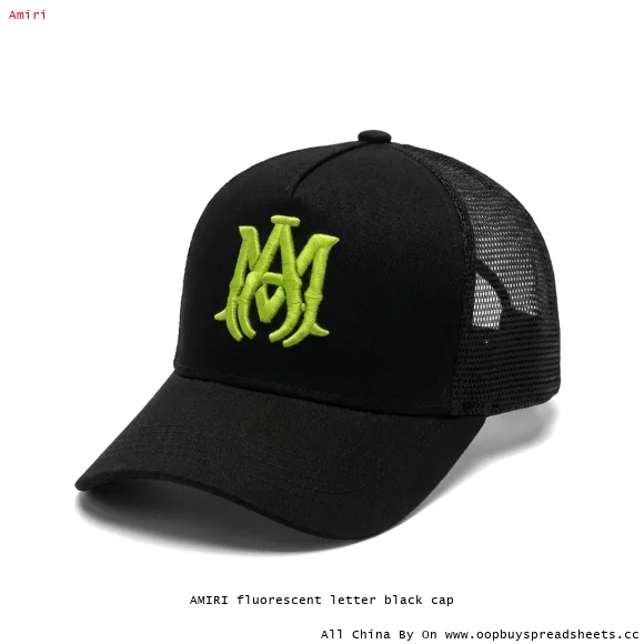 AMIRI fluorescent letter black cap