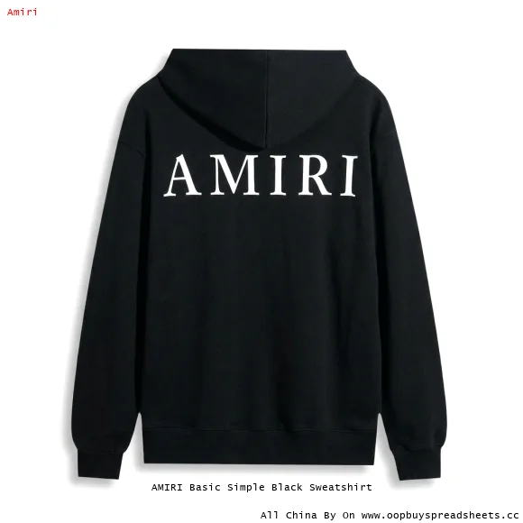 AMIRI Basic Simple Black Sweatshirt