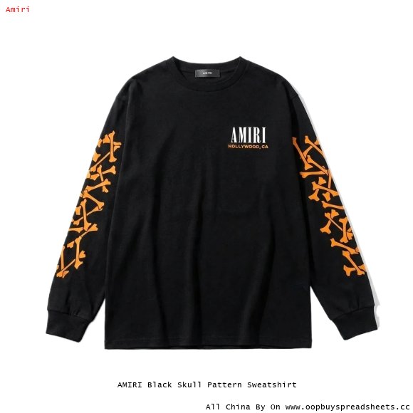 AMIRI Black Skull Pattern Sweatshirt
