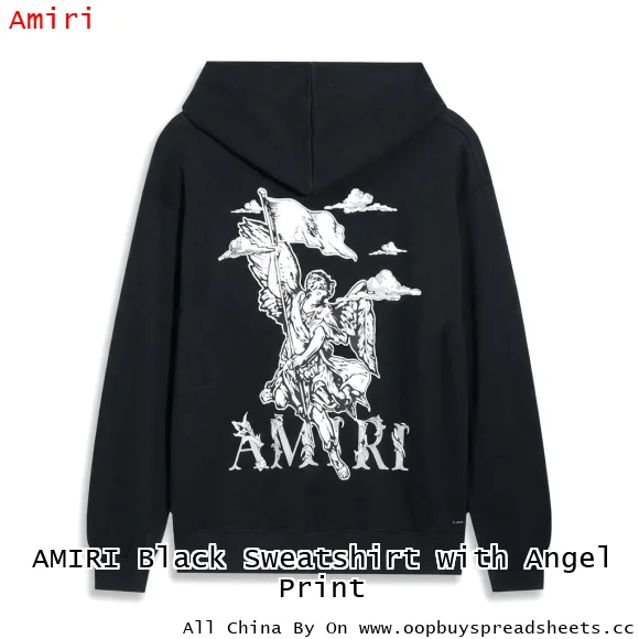 AMIRI Black Sweatshirt with Angel Print
