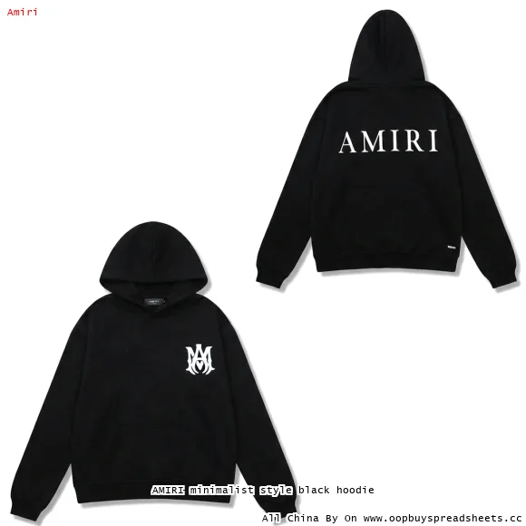 AMIRI minimalist style black hoodie