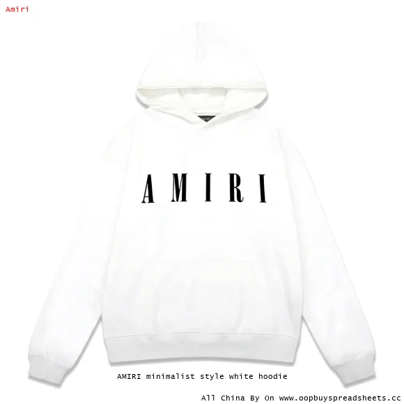 AMIRI minimalist style white hoodie