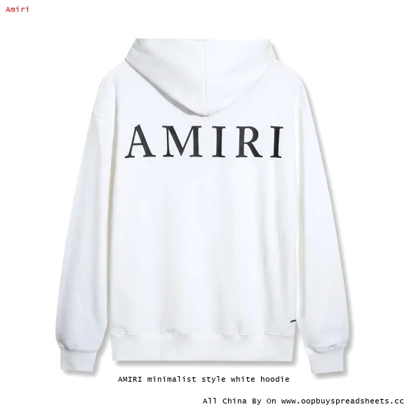 AMIRI minimalist style white hoodie