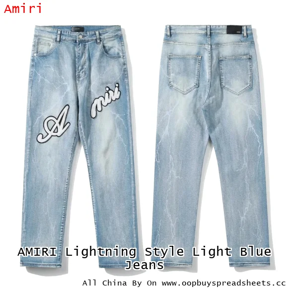 AMIRI Lightning Style Light Blue Jeans