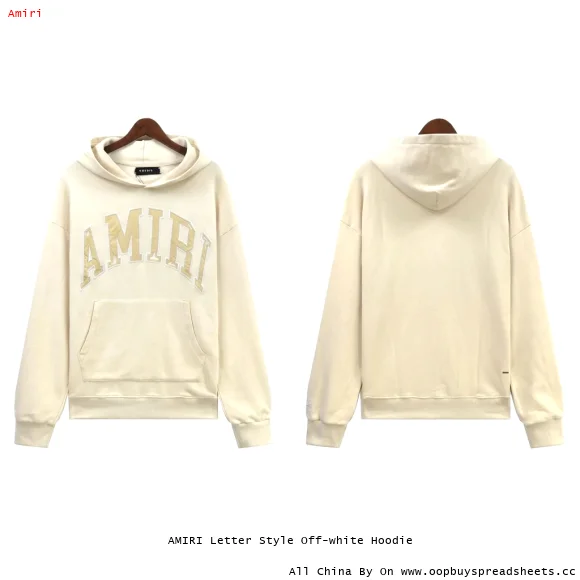 AMIRI Letter Style Off-white Hoodie