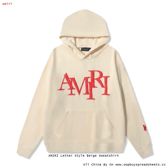 AMIRI Letter Style Beige Sweatshirt