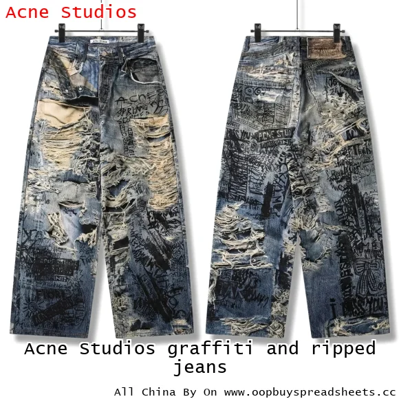 Acne Studios graffiti and ripped jeans