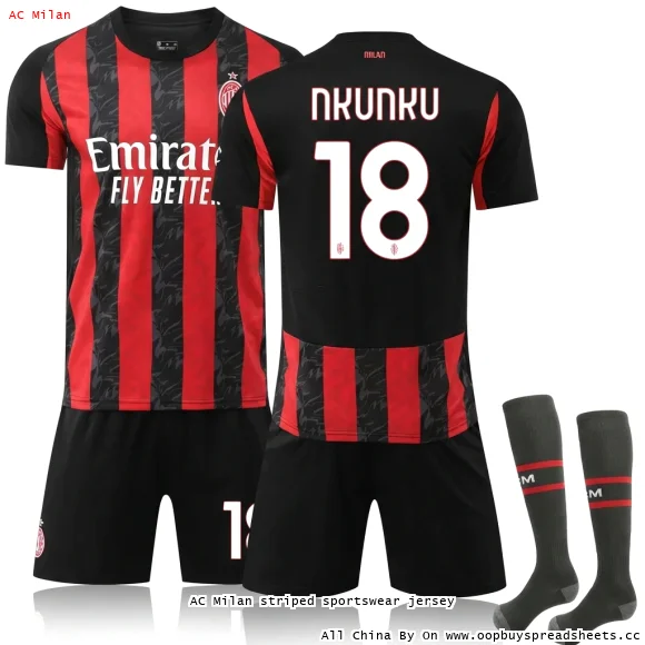 AC Milan striped sportswear jersey