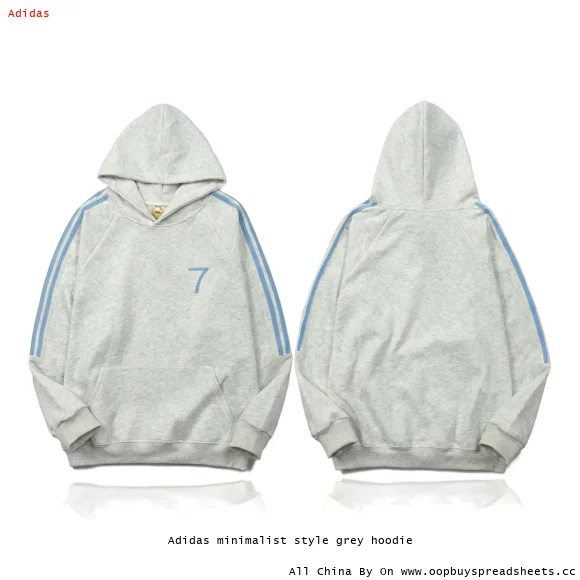 Adidas minimalist style grey hoodie