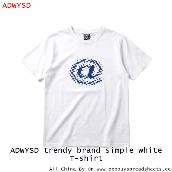 ADWYSD trendy brand simple white T-shirt