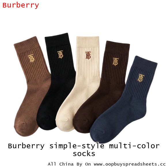 Burberry simple-style multi-color socks