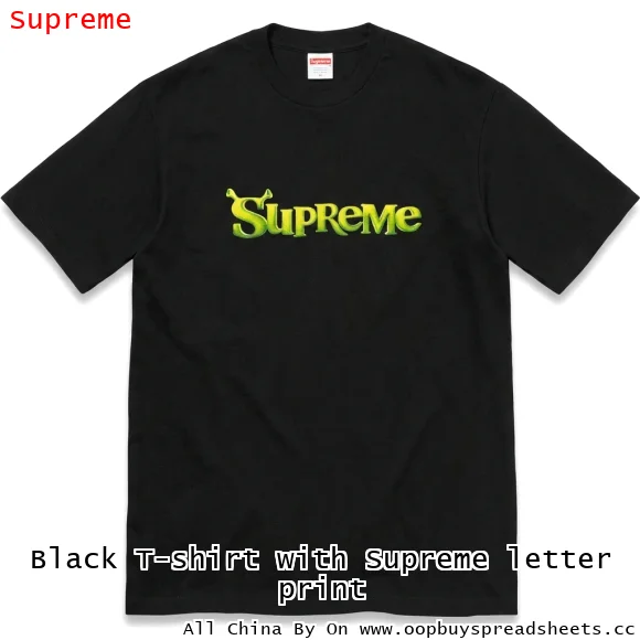 Black T-shirt with Supreme letter print