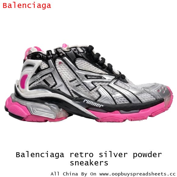 Balenciaga retro silver powder sneakers