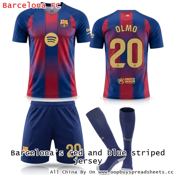 Barcelona's red and blue striped jersey