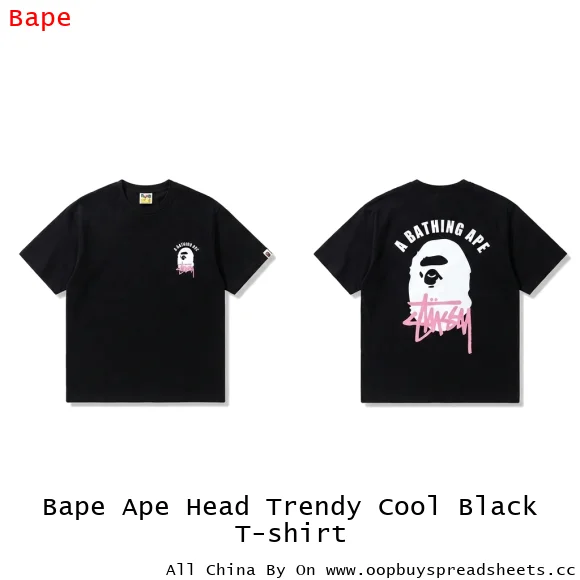 Bape Ape Head Trendy Cool Black T-shirt