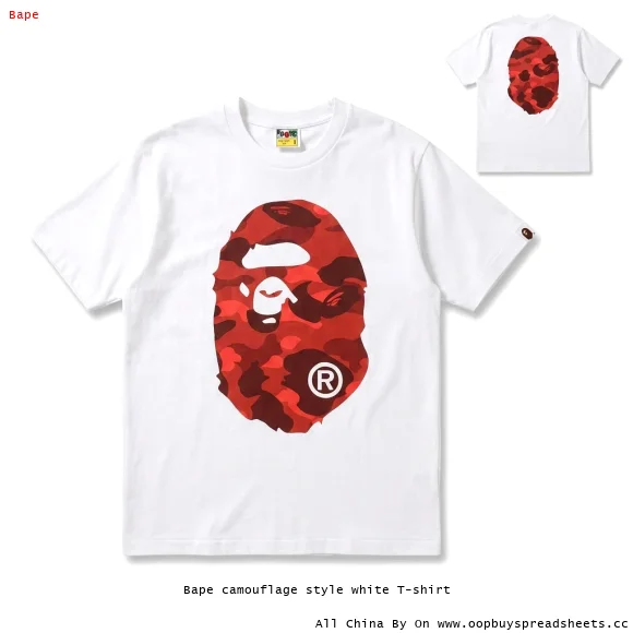 Bape camouflage style white T-shirt