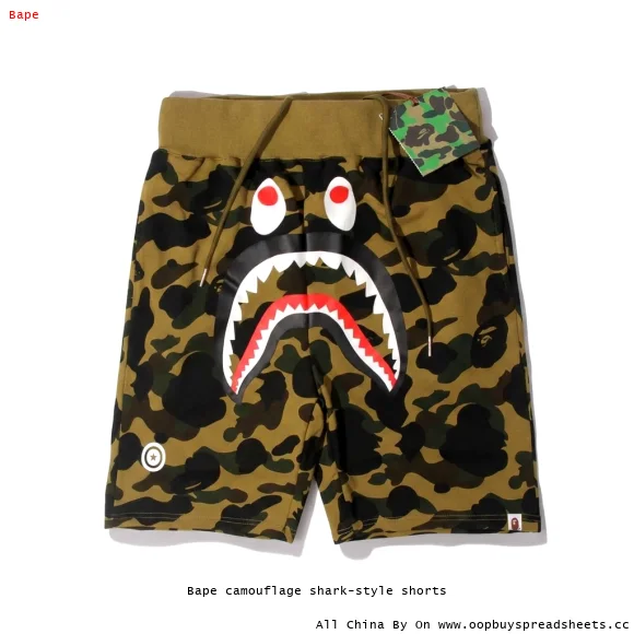 Bape camouflage shark-style shorts