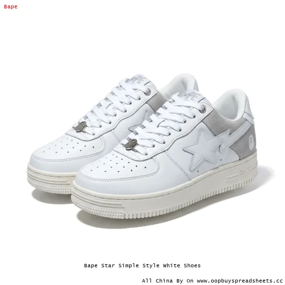 Bape Star Simple Style White Shoes