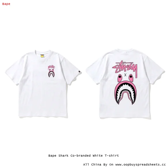 Bape Shark Co-branded White T-shirt