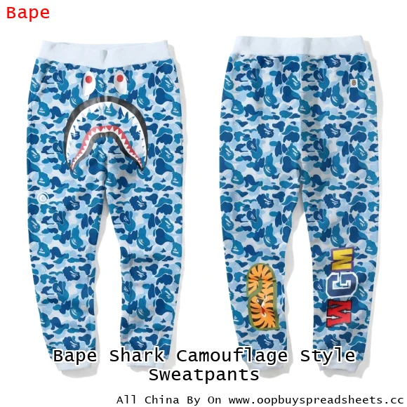 Bape Shark Camouflage Style Sweatpants