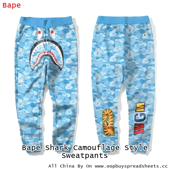 Bape Shark Camouflage Style Sweatpants