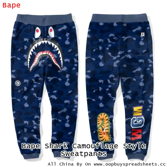 Bape Shark Camouflage Style Sweatpants