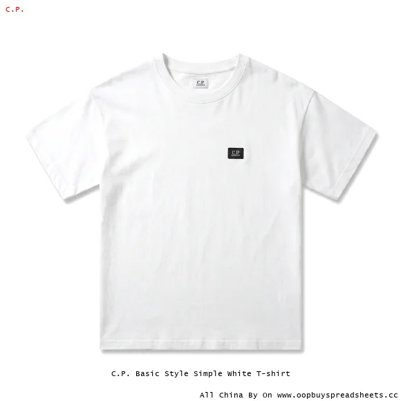 C.P. Basic Style Simple White T-shirt