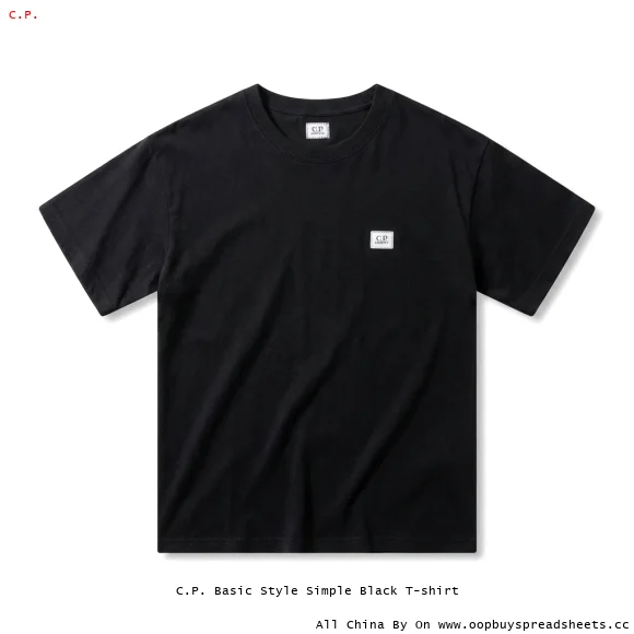 C.P. Basic Style Simple Black T-shirt