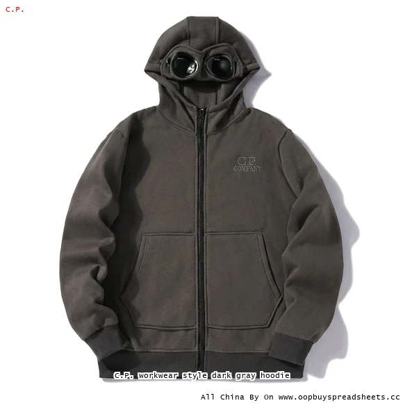 C.P. workwear style dark gray hoodie