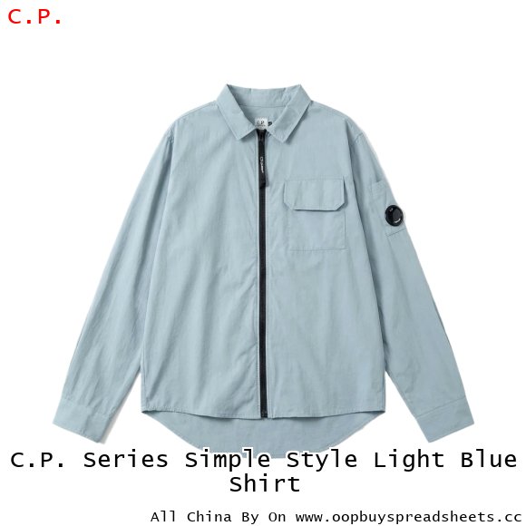 C.P. Series Simple Style Light Blue Shirt